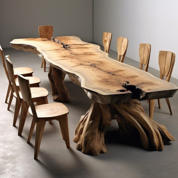 Concrete Wood & Glass River Table: A Stunning Centerpiece for Your Home