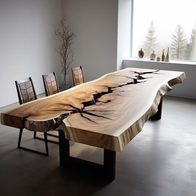 Concrete Wood & Glass River Table: A Statement Piece for Your Home