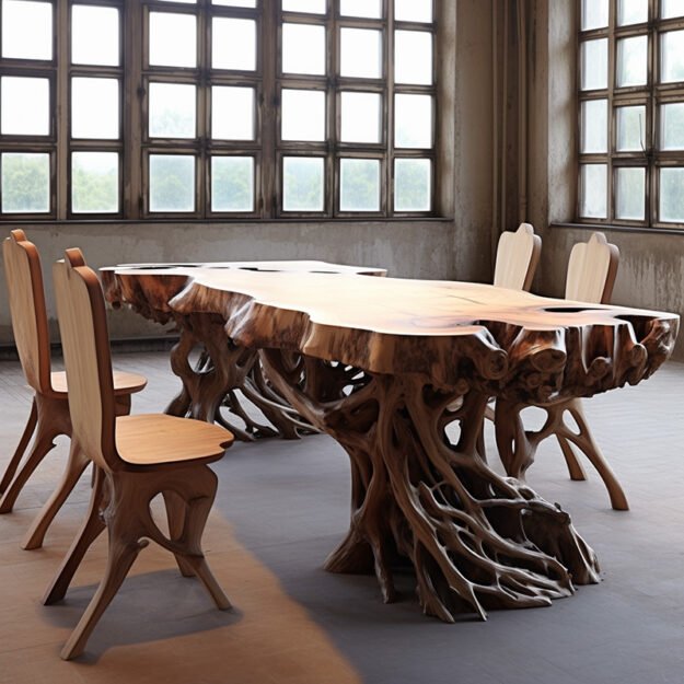 Concrete Wood & Glass River Table: A Stunning Centerpiece for Your Home