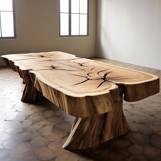 Concrete Wood & Glass River Table: A Masterpiece in Design