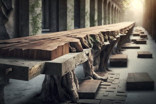 Concrete Wood & Glass River Table: A Statement Piece for Your Home
