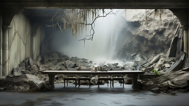 Concrete Wood & Glass River Table: Elevate Your Living Space