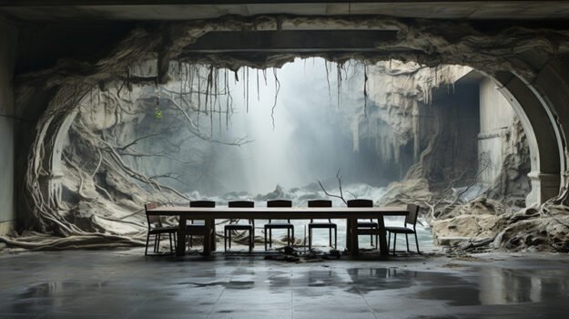 Concrete Wood & Glass River Table: Elevate Your Space