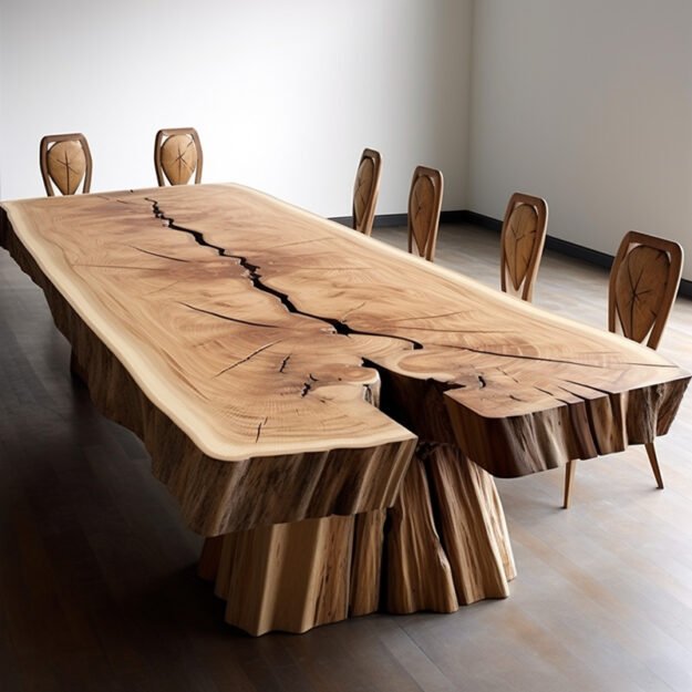 Concrete Wood & Glass River Table: Elevate Your Dining Experience