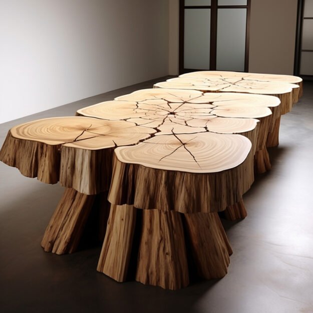 Concrete Wood & Glass River Table: Elevate Your Space