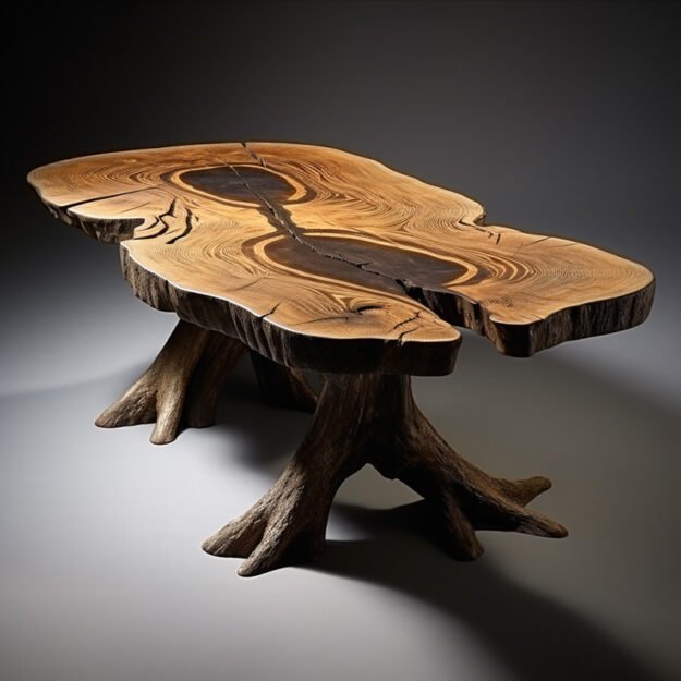 Concrete Wood & Glass River Table: A Timeless Masterpiece
