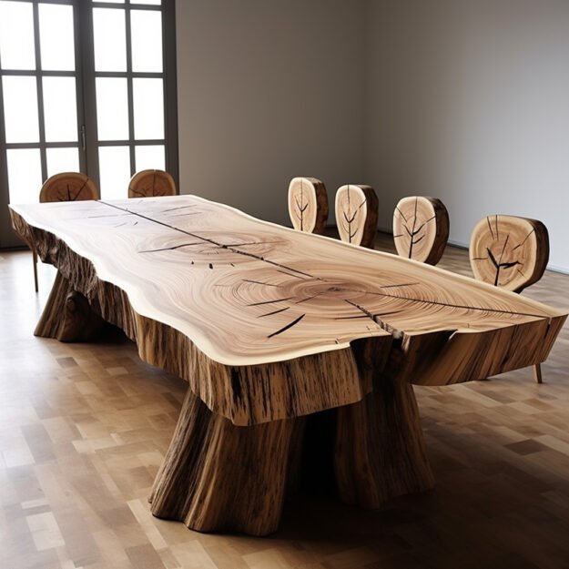 Concrete Wood & Glass River Table: Transform Your Space with Elegance