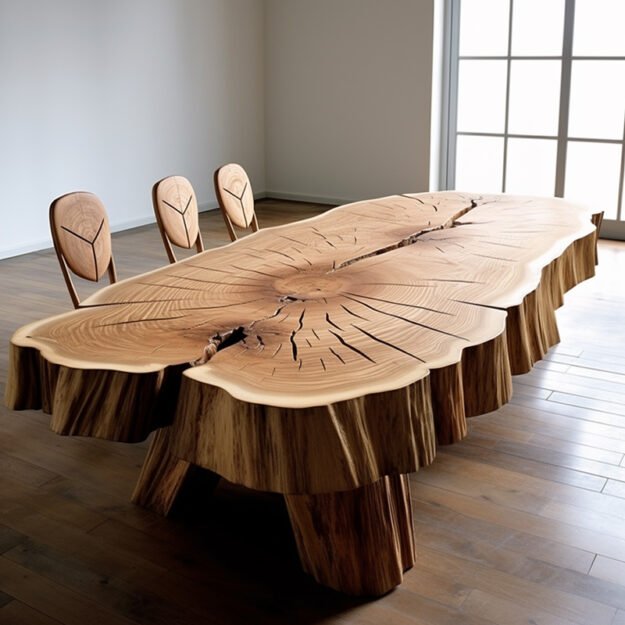 Concrete Wood & Glass River Table: Transform Your Space with Elegance