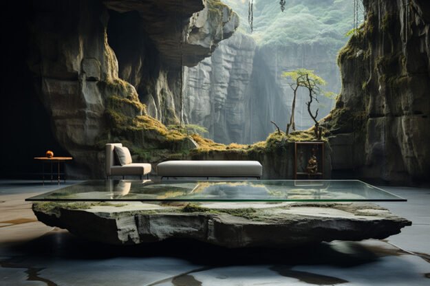 Natural Stone and Wood Table: Elevate Your Space with Nature's Elegance