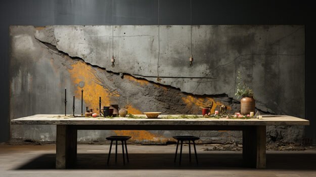 Natural Stone and Wood Table – Elevate Your Space with Timeless Elegance