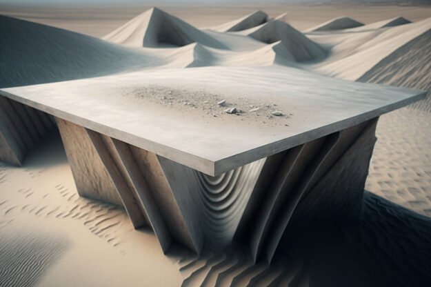 Natural Stone and Wood Table -