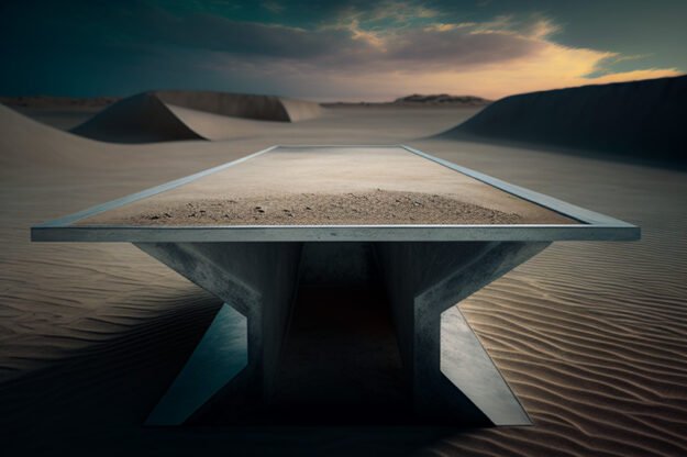 Natural Stone and Wood Table
