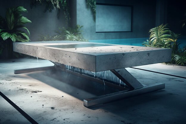 Natural Stone and Wood Table