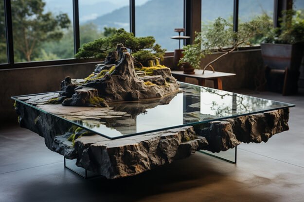 Natural Stone and Wood Table – Transform Your Space with Elegance