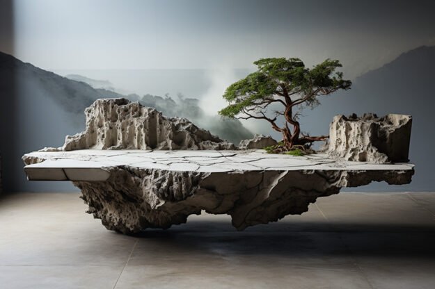 Natural Stone and Wood Table: A Fusion of Elegance and Nature