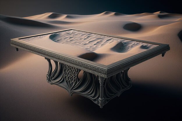 Natural Stone and Wood Table