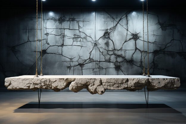 Natural Stone and Wood Table