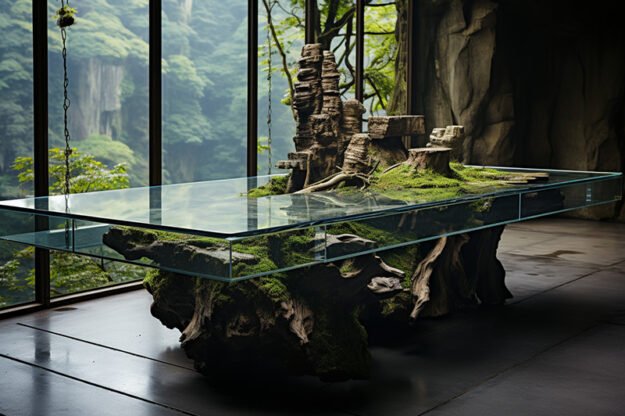 Natural Stone and Wood Table: Elevate Your Space with Nature's Elegance