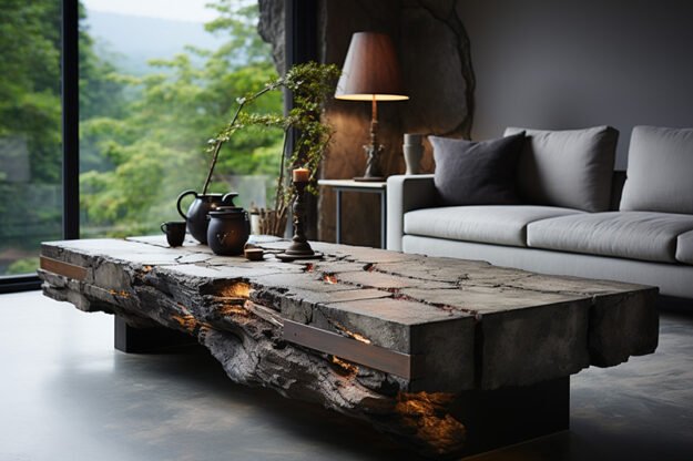 Natural Stone and Wood Table: A Masterpiece for Your Living Space