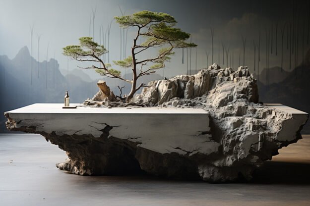 Natural Stone and Wood Table: Elevate Your Space with Timeless Artistry