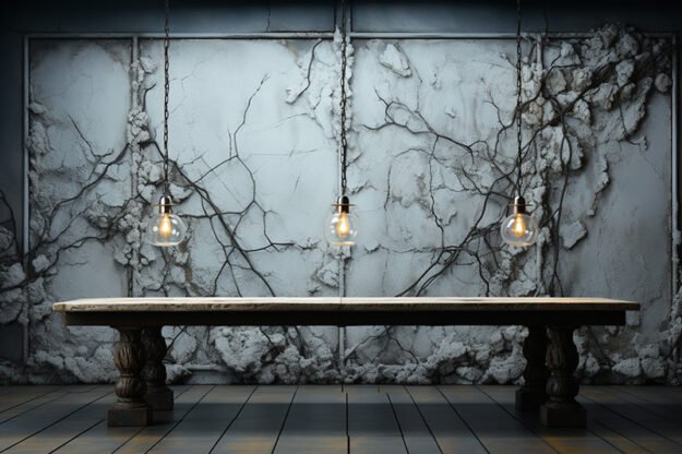 Natural Stone and Wood Table