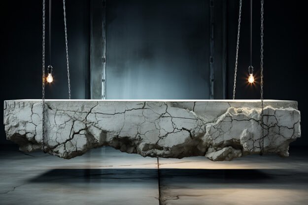 Natural Stone and Wood Table -