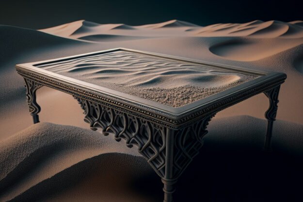 Natural Stone and Wood Table