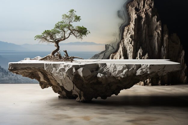 Natural Stone and Wood Table: Elevate Your Space with Timeless Elegance