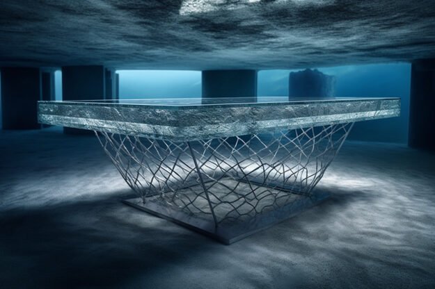 Natural Stone and Wood Table