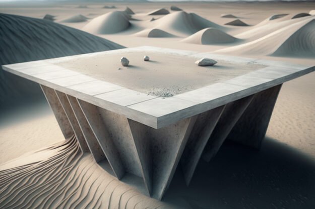 Natural Stone and Wood Table