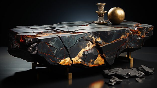 Natural Stone and Wood Table: Elevate Your Space