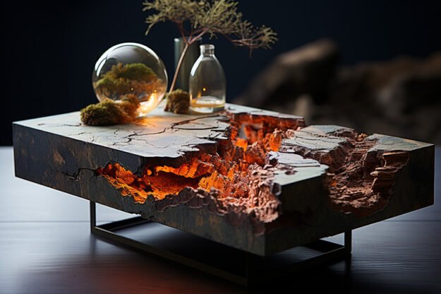 Natural Stone and Wood Table: Elevate Your Living Space with Timeless Elegance