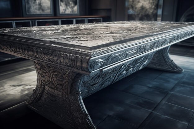 Natural Stone and Wood Table