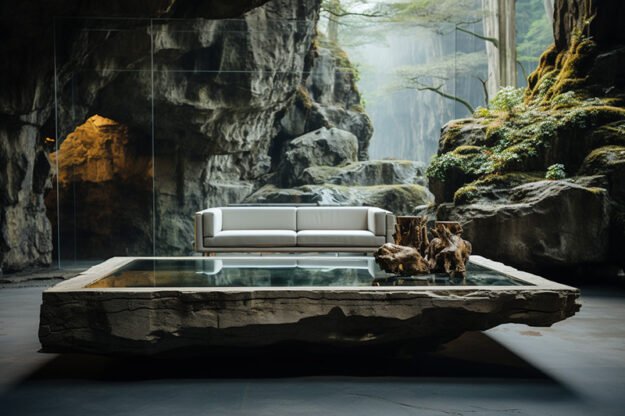 Natural Stone and Wood Table: A Fusion of Elegance and Nature