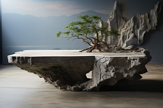 Natural Stone and Wood Table: Elevate Your Space with Timeless Elegance