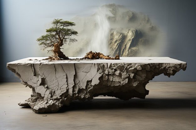 Natural Stone and Wood Table: Elevate Your Space Like Never Before