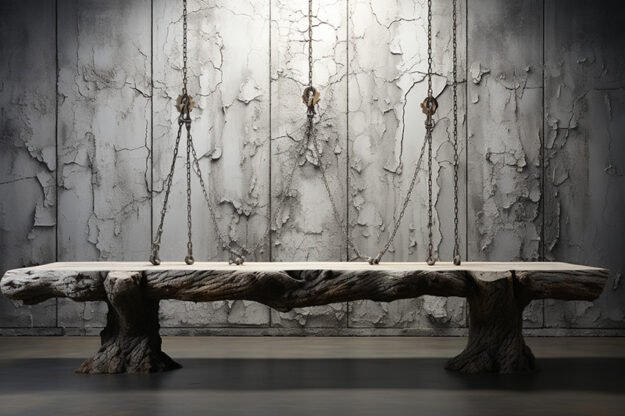 Natural Stone and Wood Table