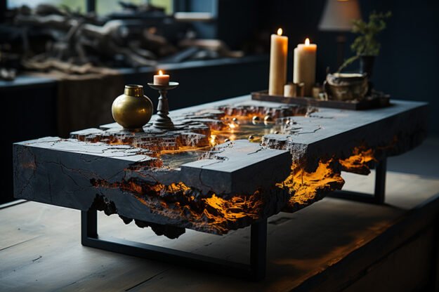 Natural Stone and Wood Table: The Perfect Centerpiece for Your Home