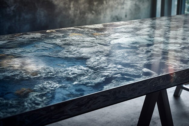 Natural Stone and Wood Table