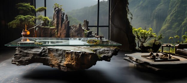 Natural Stone and Wood Table: Elevate Your Space with Timeless Elegance