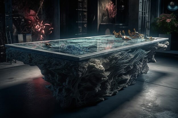 Natural Stone and Wood Table: Elevate Your Space with Elegance