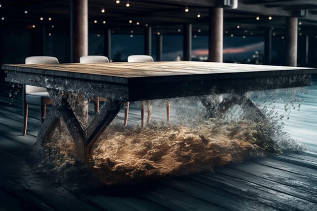 Natural Stone and Wood Table: Elevate Your Space with Timeless Elegance