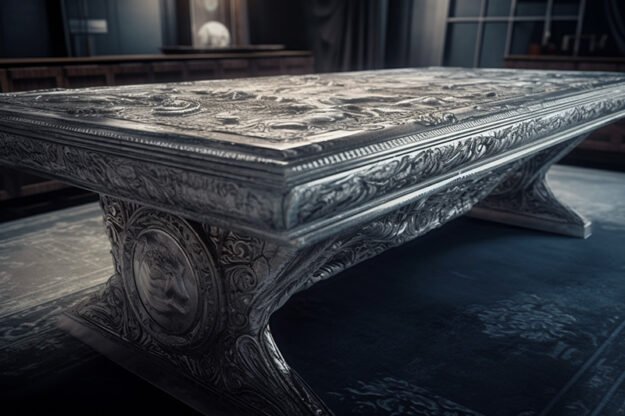 Natural Stone and Wood Table