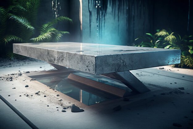Natural Stone and Wood Table
