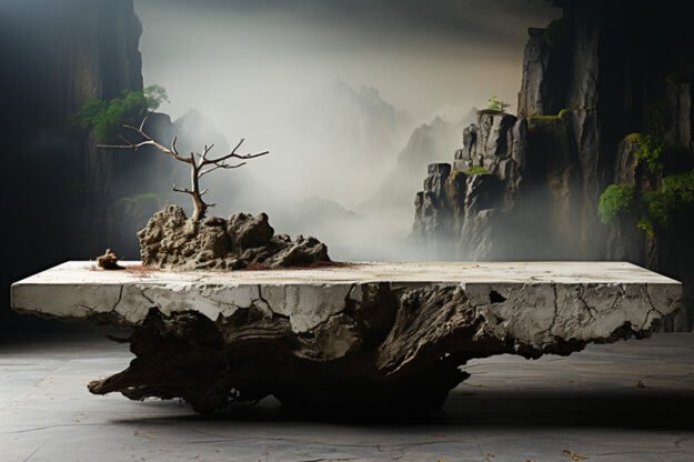Natural Stone and Wood Table: A Masterpiece of Elegance and Functionality