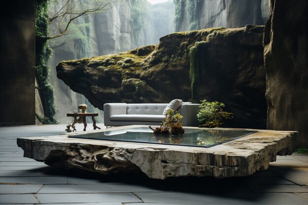 Discover the Allure of Natural Stone and Wood Table