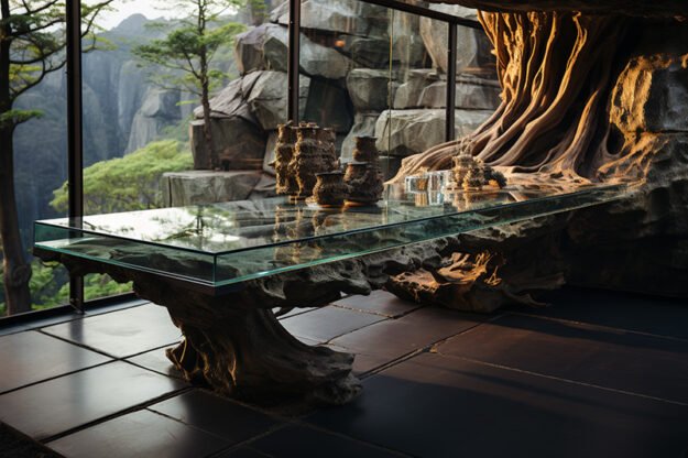 Natural Stone and Wood Table: A Timeless Masterpiece for Your Home