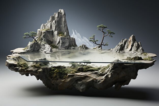 Natural Stone and Wood Table: Elevate Your Space with Timeless Elegance