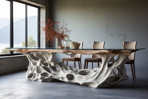 Natural Stone and Wood Table: Elevate Your Space with Unmatched Elegance