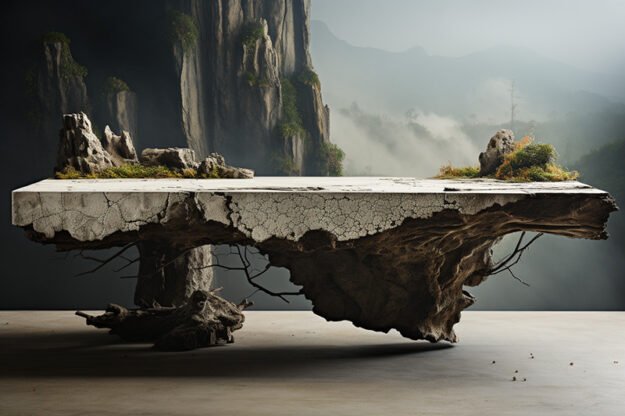 Natural Stone and Wood Table: A Fusion of Elegance and Nature
